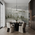 Wall mural Flock of birds flying in the sky