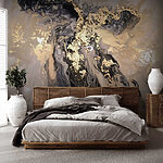 Wall mural Swirling metallic abstract painting