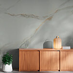 Wall mural White marble with black veins