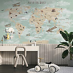 Wall mural Brown bear walking