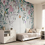 Wall mural Butterflies flutter amidst blooming paradise
