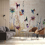 Wall mural Delicate wildflowers in pastel hues