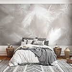 Wall mural Delicate white feathers pattern design