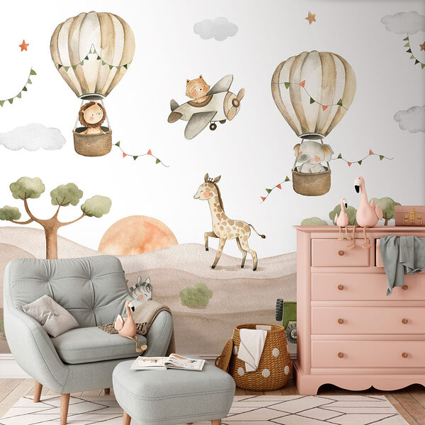 Wall mural Monkey riding a zebra