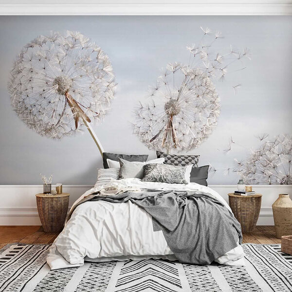 Wall mural Giant dandelions sway in breeze