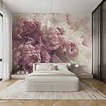 Wall mural Bunch of pink and white flowers