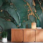 Wall mural Abstract green and brown pattern