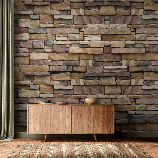 Wall mural Patterned stone wall design (SKU: u52545) Wall mural Wall mural Patterned stone wall design (SKU: u52545)