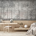 Wall mural Group of trees with leaves