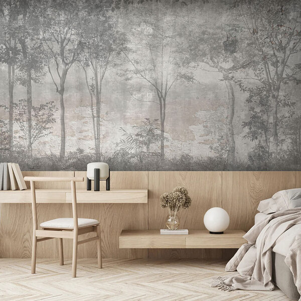 Wall mural Group of trees with leaves