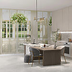 Wall mural Sunlit room with hanging plants