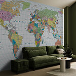 Wall mural Map of australia with black text