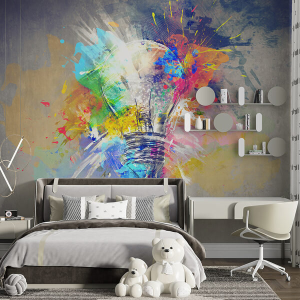 Wall mural Wall mural Drawing of a light bulb (SKU: u53882)