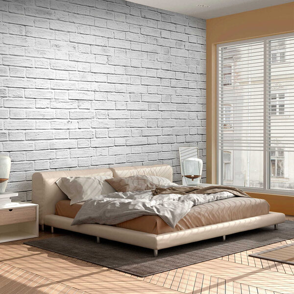 Wall mural White brick wall pattern texture (SKU: u54004) Wall mural Wall mural White brick wall pattern texture (SKU: u54004)