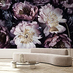 Wall mural Blossoming flowers in soft hues