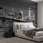 Wall mural Body of water with lights on it