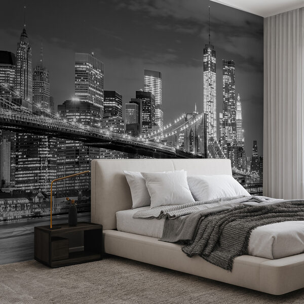 Wall mural Body of water with lights on it