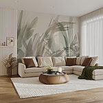 Wall mural Abstract nature: delicate leaf impressions