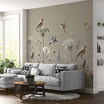 Wall mural Birds on flowers and plants