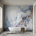 Wall mural Elegant Blue Fluid Art with Veins