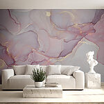Wall mural Fluid brushstrokes in soft pastels