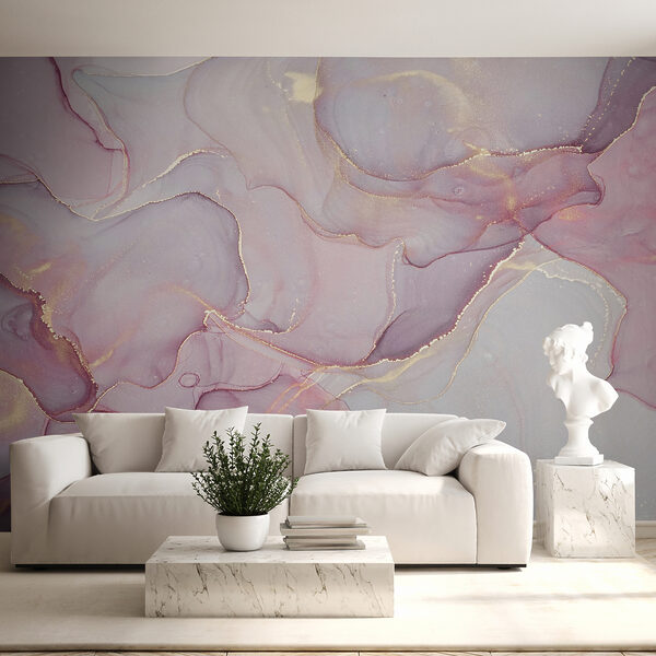 Wall mural Fluid brushstrokes in soft pastels