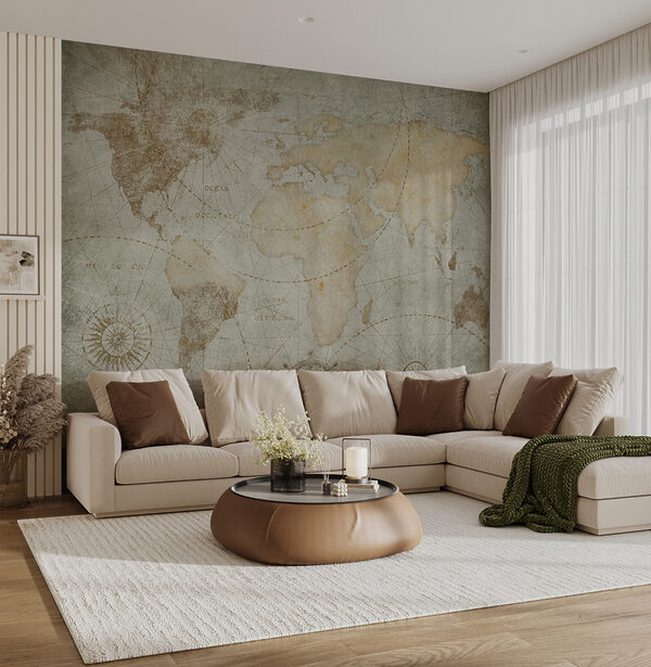 Wall mural Vintage world map illustration