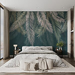 Wall mural Tropical palm leaves pattern background