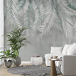 Wall mural Elegant white palm leaves pattern