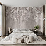 Wall mural Elegant palm leaves on beige background