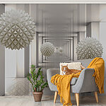 Wall mural White sphere with triangles