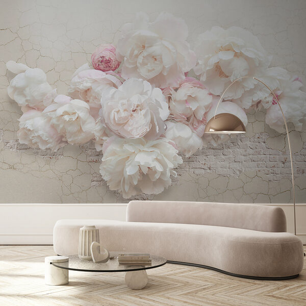 Wall mural Soft petals on vintage textured background