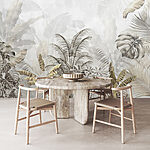 Wall mural Botanical artwork with tropical leaves
