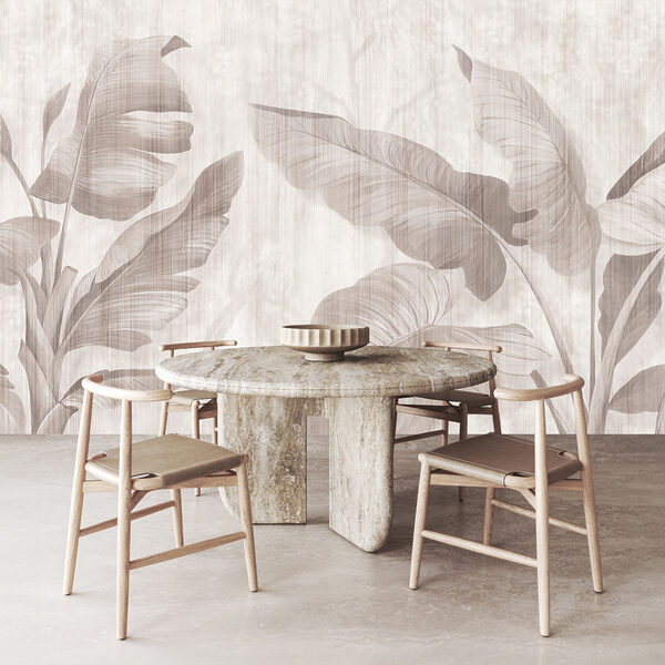 Elegant monochrome leaf patterns dance Wall mural Elegant monochrome leaf patterns dance