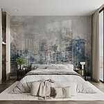Wall mural Abstract watercolor of cityscape skyline