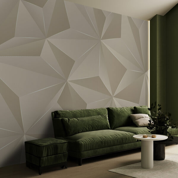 Wall mural Wall mural Geometric pattern with textured facets (SKU: u42449)