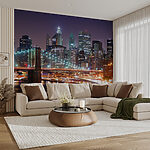 Wall mural City skyline at night