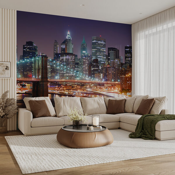 Wall mural City skyline at night