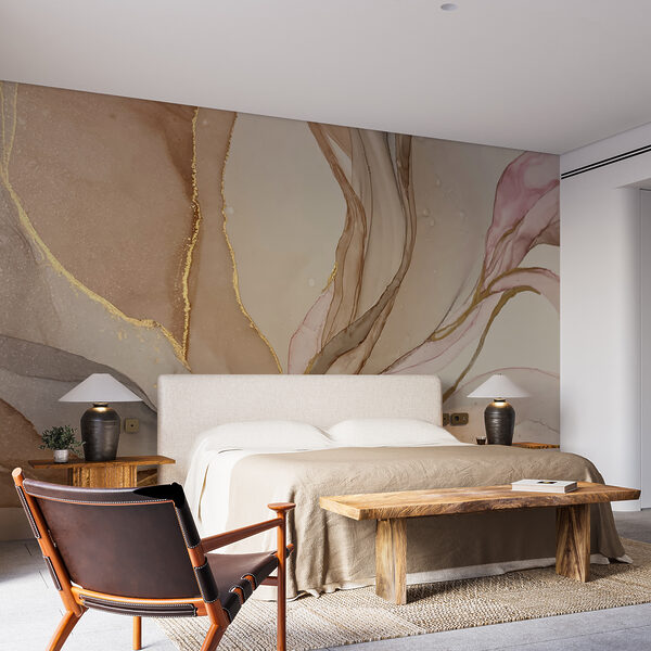 Wall mural White circle with brown spots