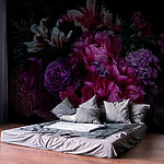 Wall mural Vibrant petals in the dark night