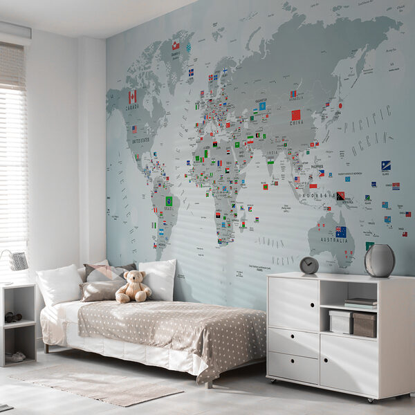 Wall mural Map of australia with flags
