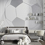 Wall mural Geometric soccer pattern in grayscale