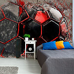 Wall mural Red hexagons on a white surface
