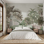 Wall mural Tropical paradise with lush greenery