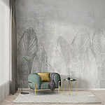 Wall mural Textured leaves pattern in grayscale