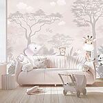 Wall mural Giraffe sitting on a tree