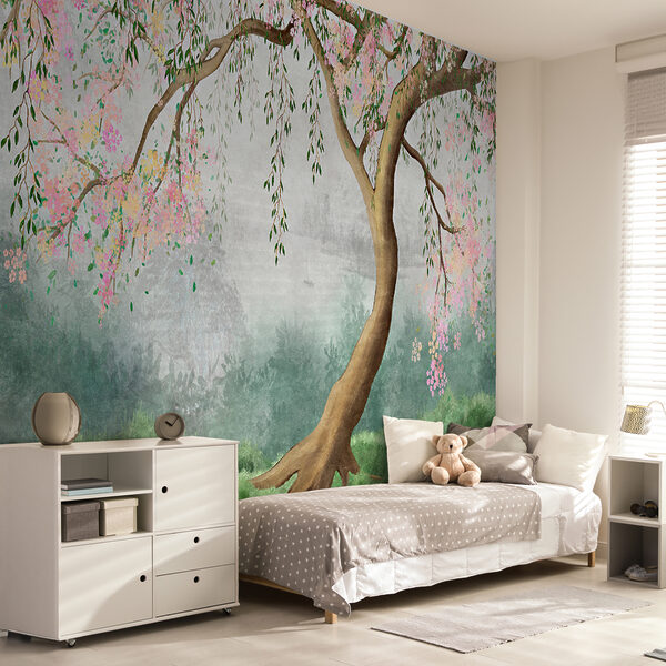 Wall mural Serene blossoms frame tranquil landscape