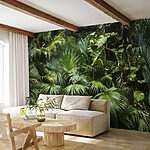 Wall mural Lush tropical forest greenery scene