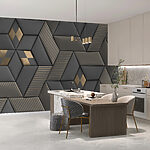 Wall mural Metallic stripes on geometric textures