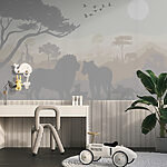 Wall mural Silhouette of a lion